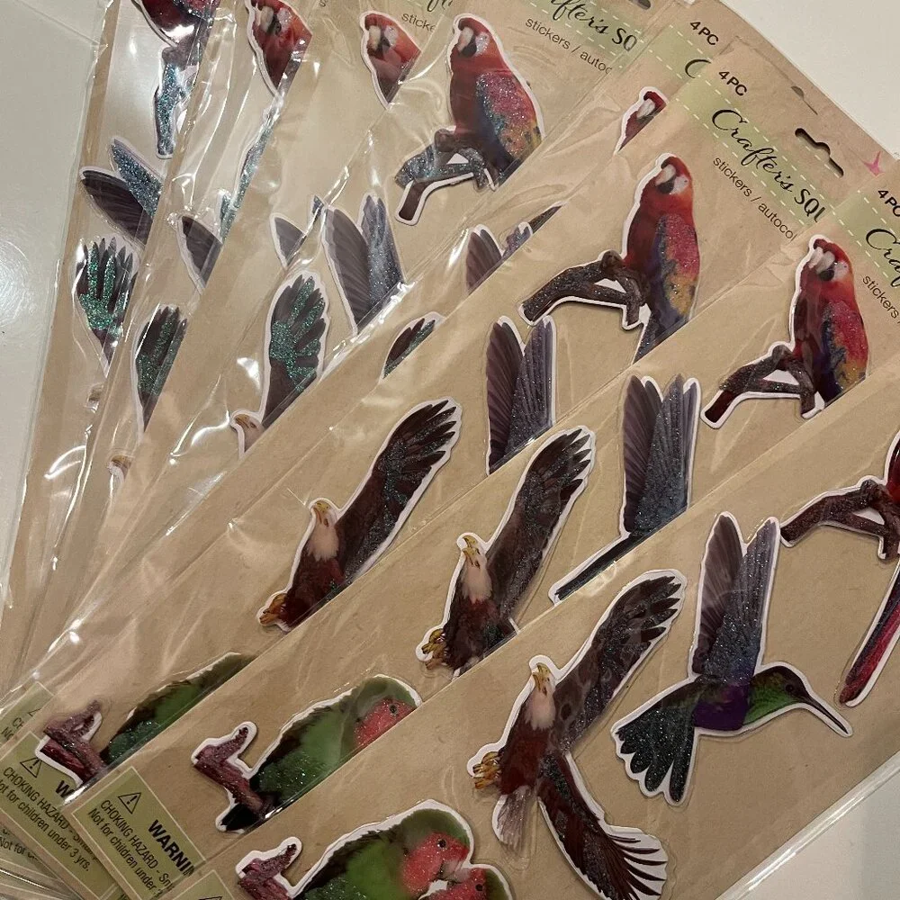 Bird‎ Stickers (10 Packs of Foam Stickers) Pet Themed NEW Crafter’s Square (p/x)